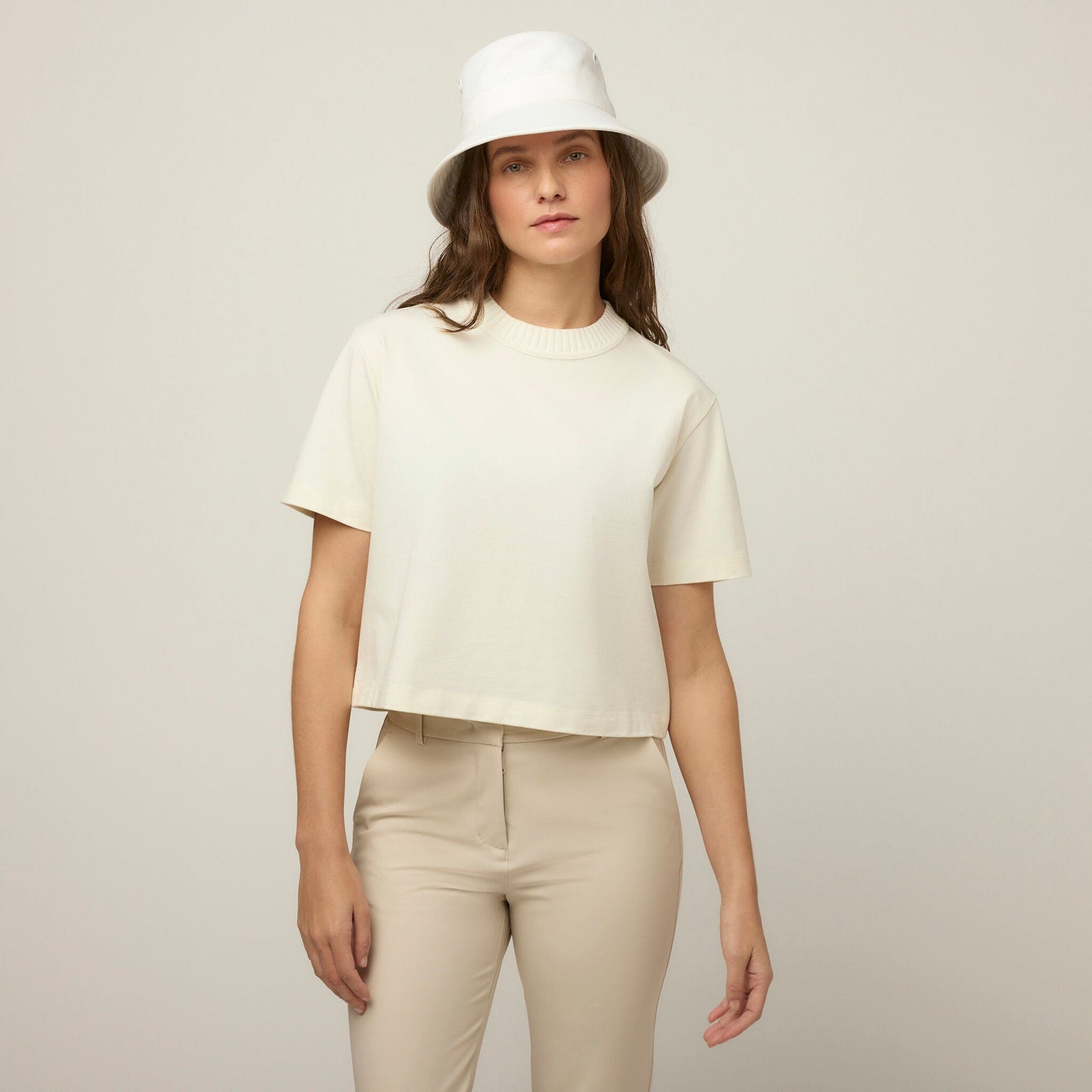 Tilley Rib Neckline Cropped Tee