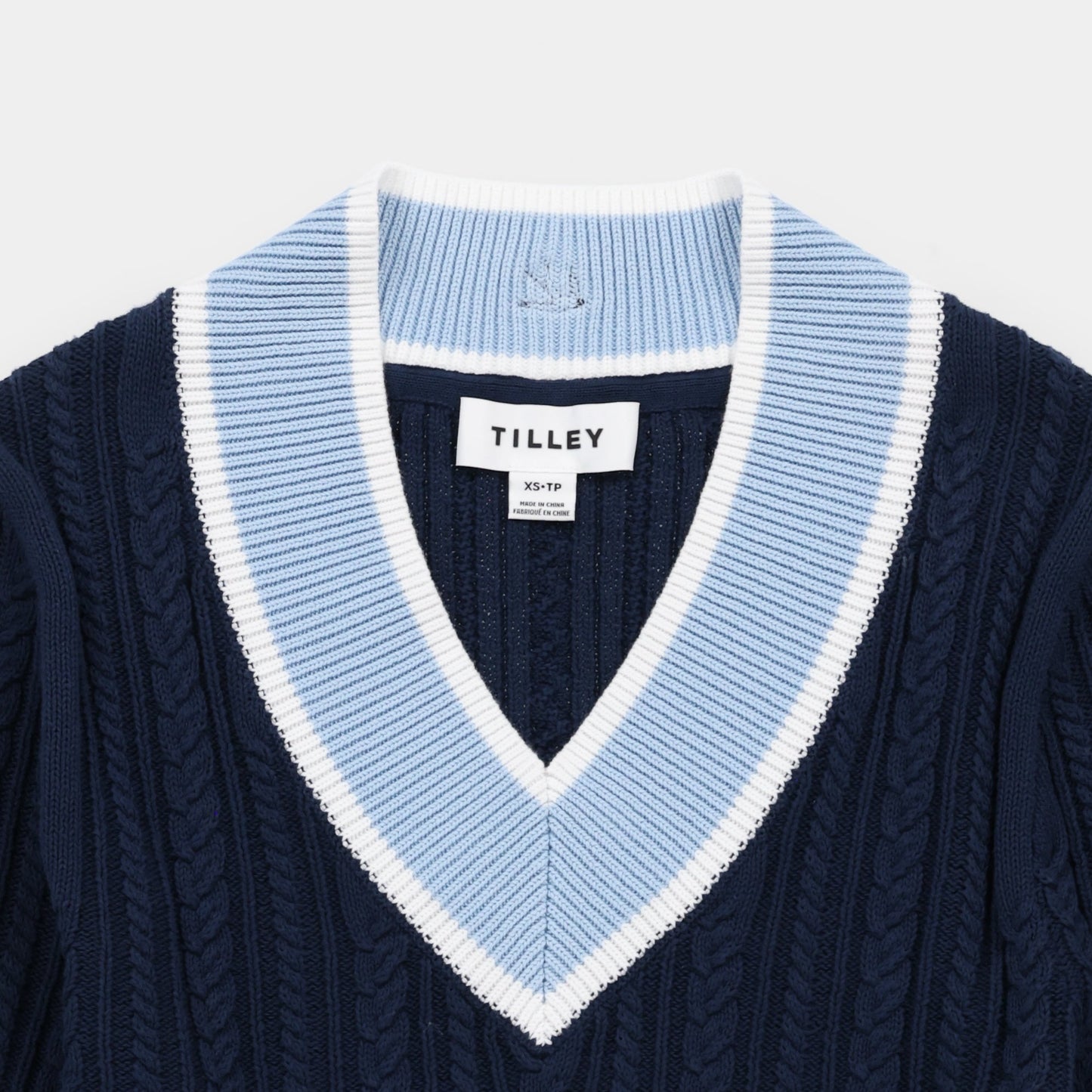 Tilley V Neck Cable Sweater