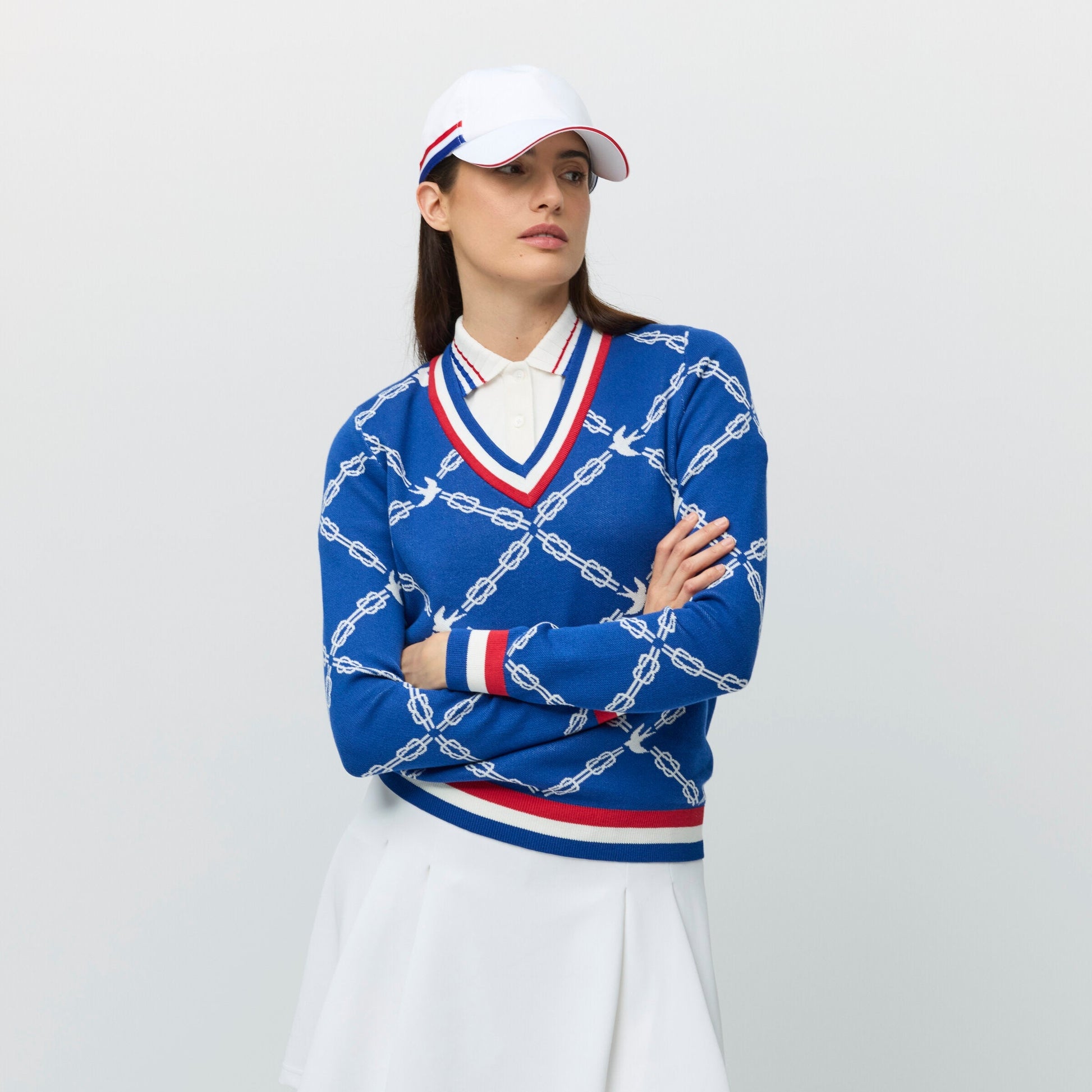 Tilley Jacquard V-Neck Sweater