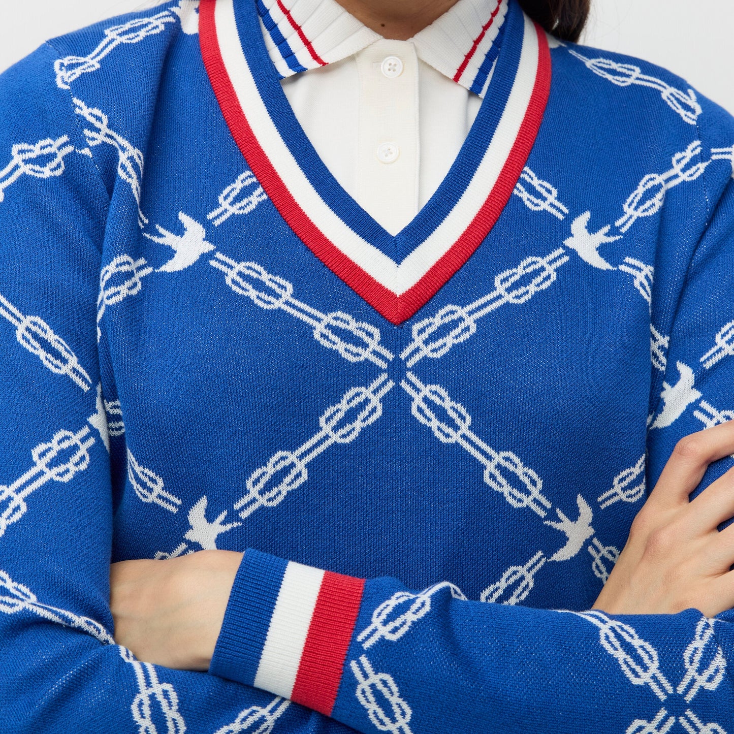 Tilley Jacquard V-Neck Sweater