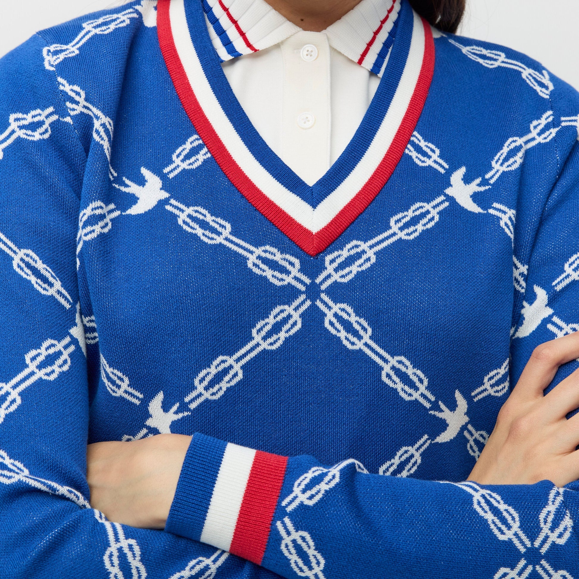 Tilley Jacquard V-Neck Sweater