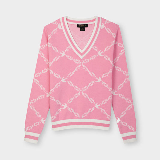 Tilley Jacquard V-Neck Sweater