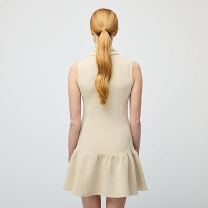 Tilley Contrast Collar Ruffle Dress