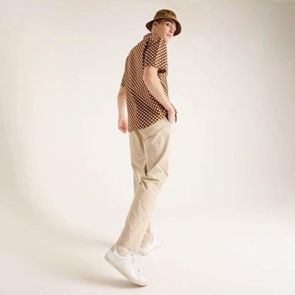 Tilley Short Sleeve Brown Geo Print