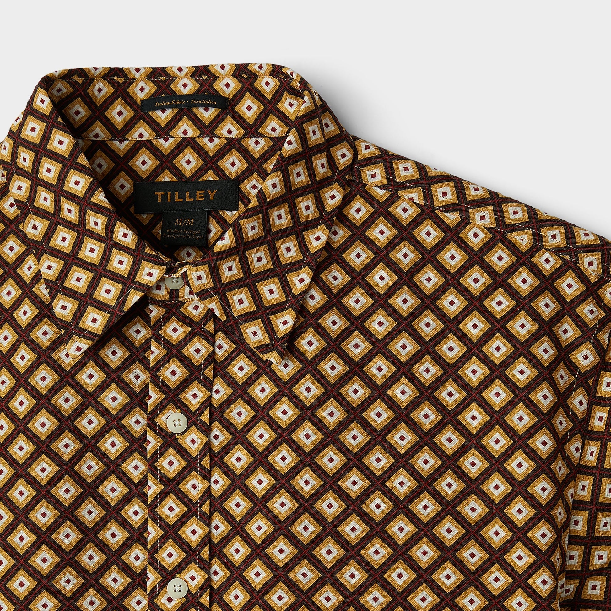 Tilley Short Sleeve Brown Geo Print