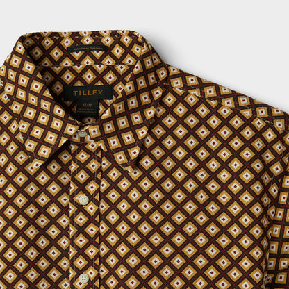 Tilley Short Sleeve Brown Geo Print