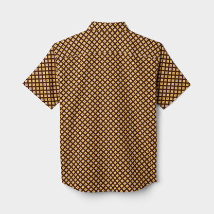Tilley Short Sleeve Brown Geo Print