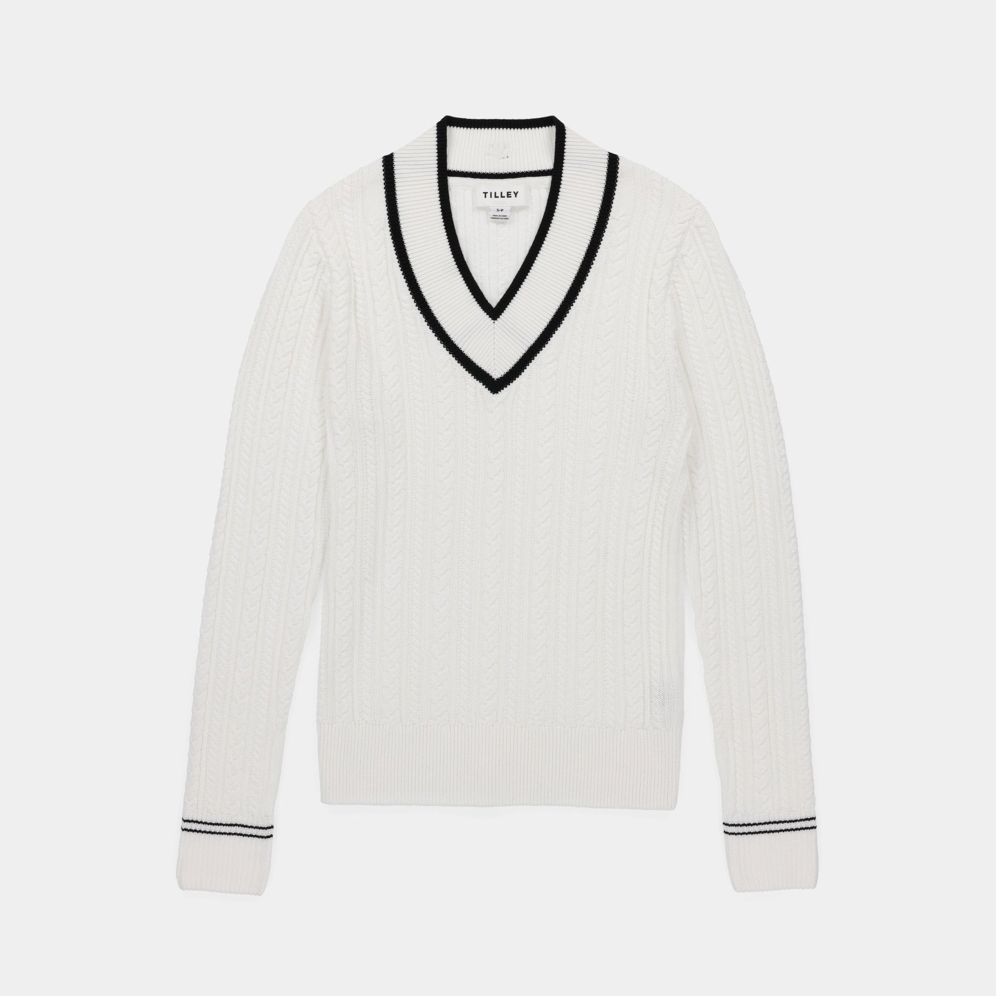 Tilley V Neck Cable Sweater