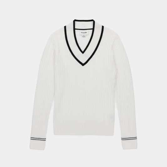 Tilley V Neck Cable Sweater