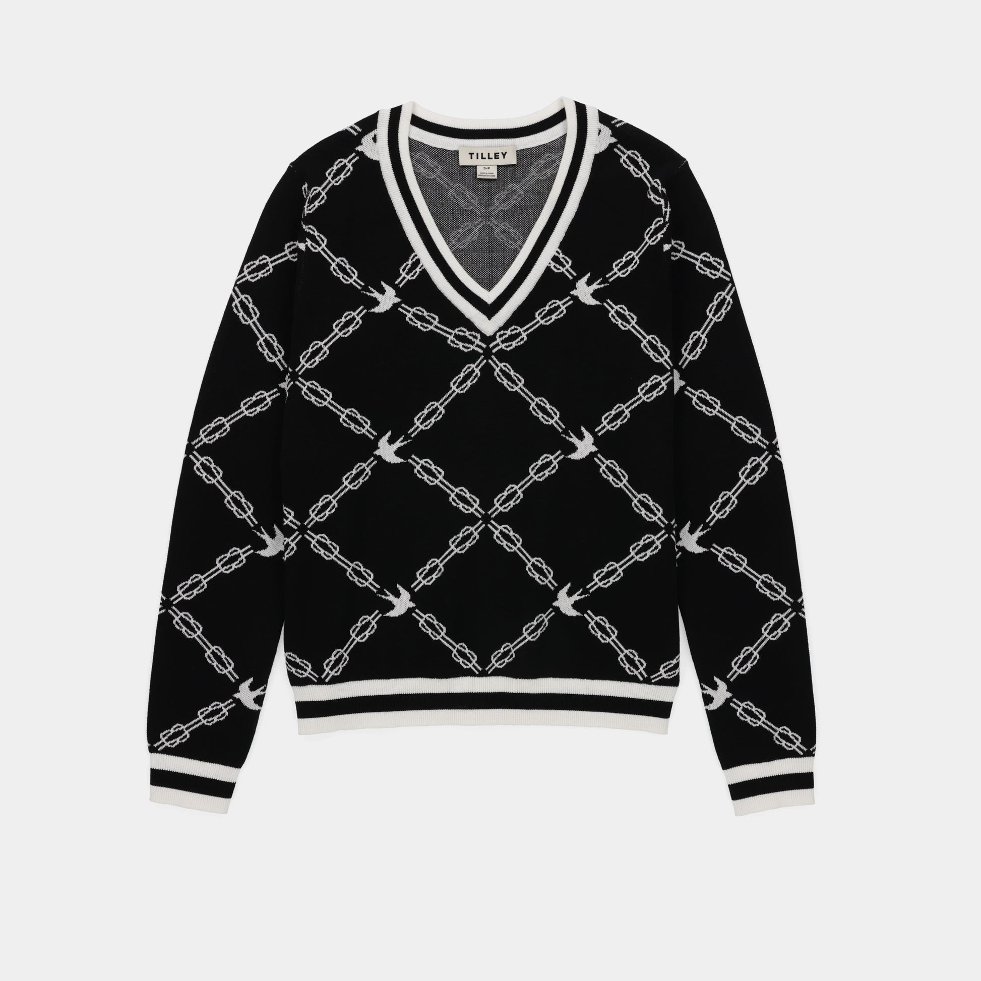 Tilley Birdie Links V-Neck Jacquard Sweater