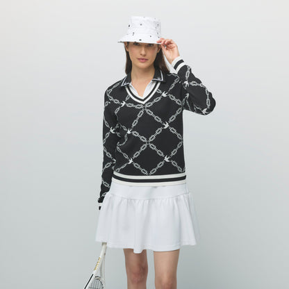 Tilley Birdie Links V-Neck Jacquard Sweater