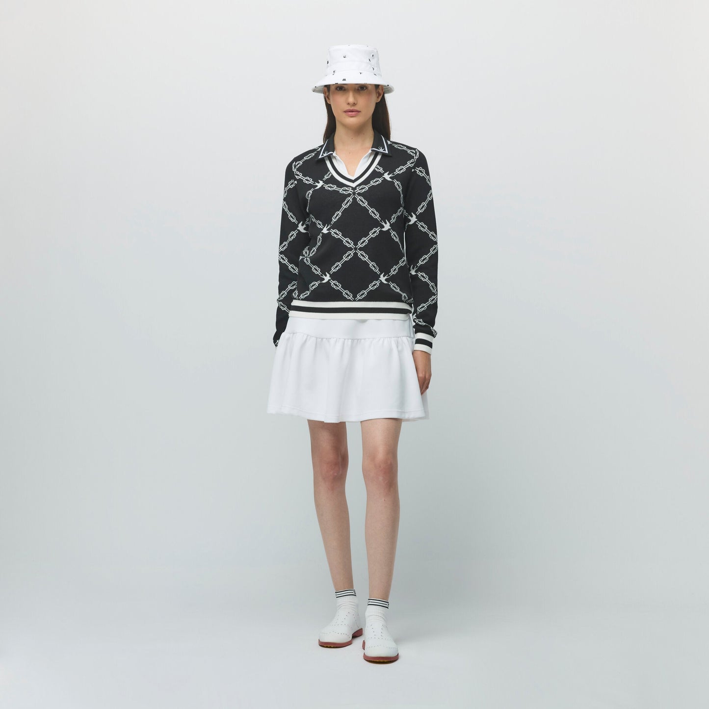 Tilley Birdie Links V-Neck Jacquard Sweater