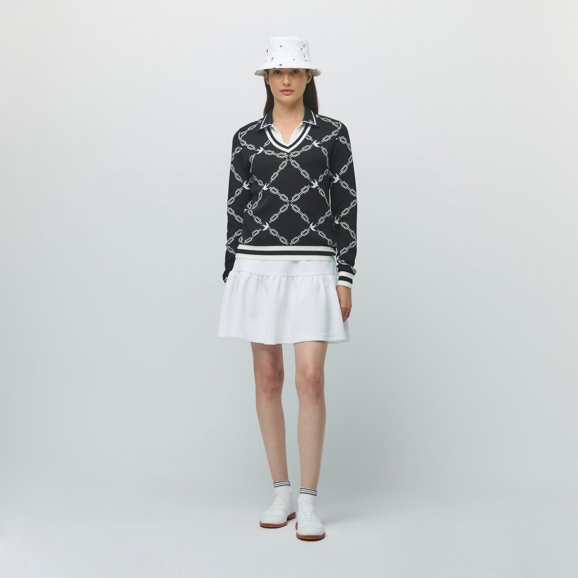 Tilley Birdie Links V-Neck Jacquard Sweater