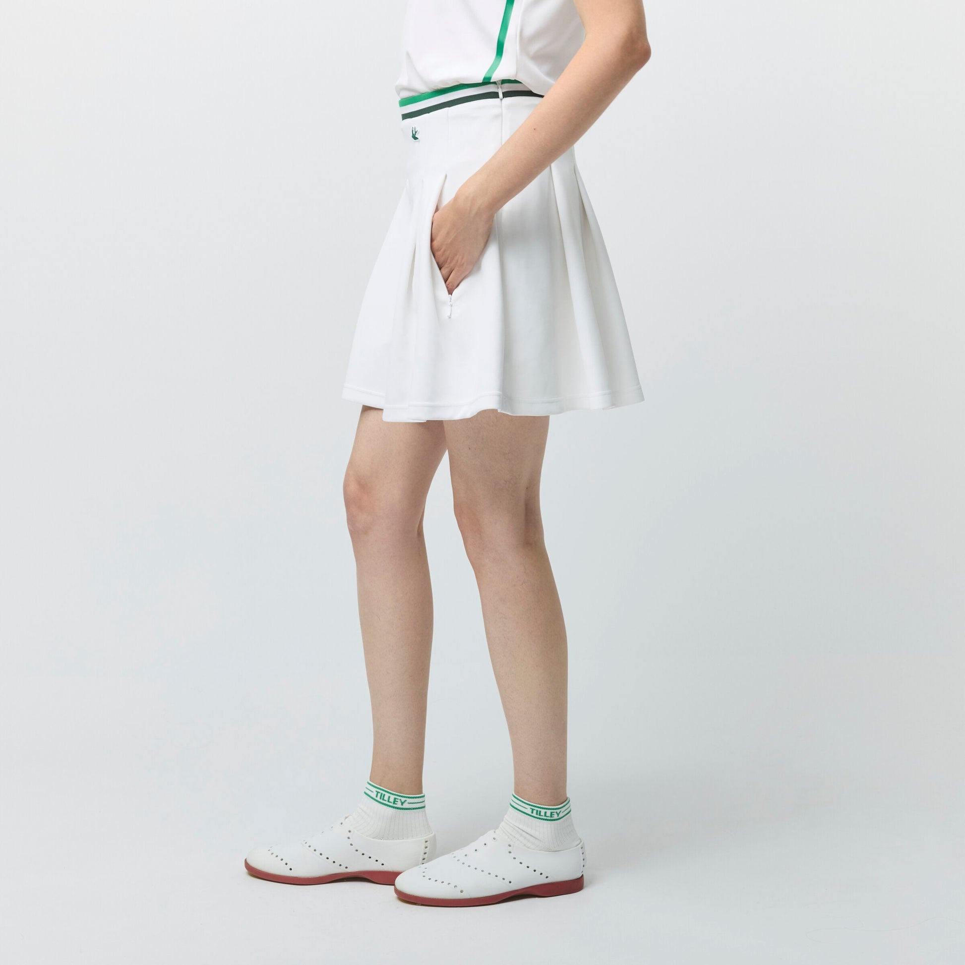 Tilley Striped Airloft Pleated Skirt