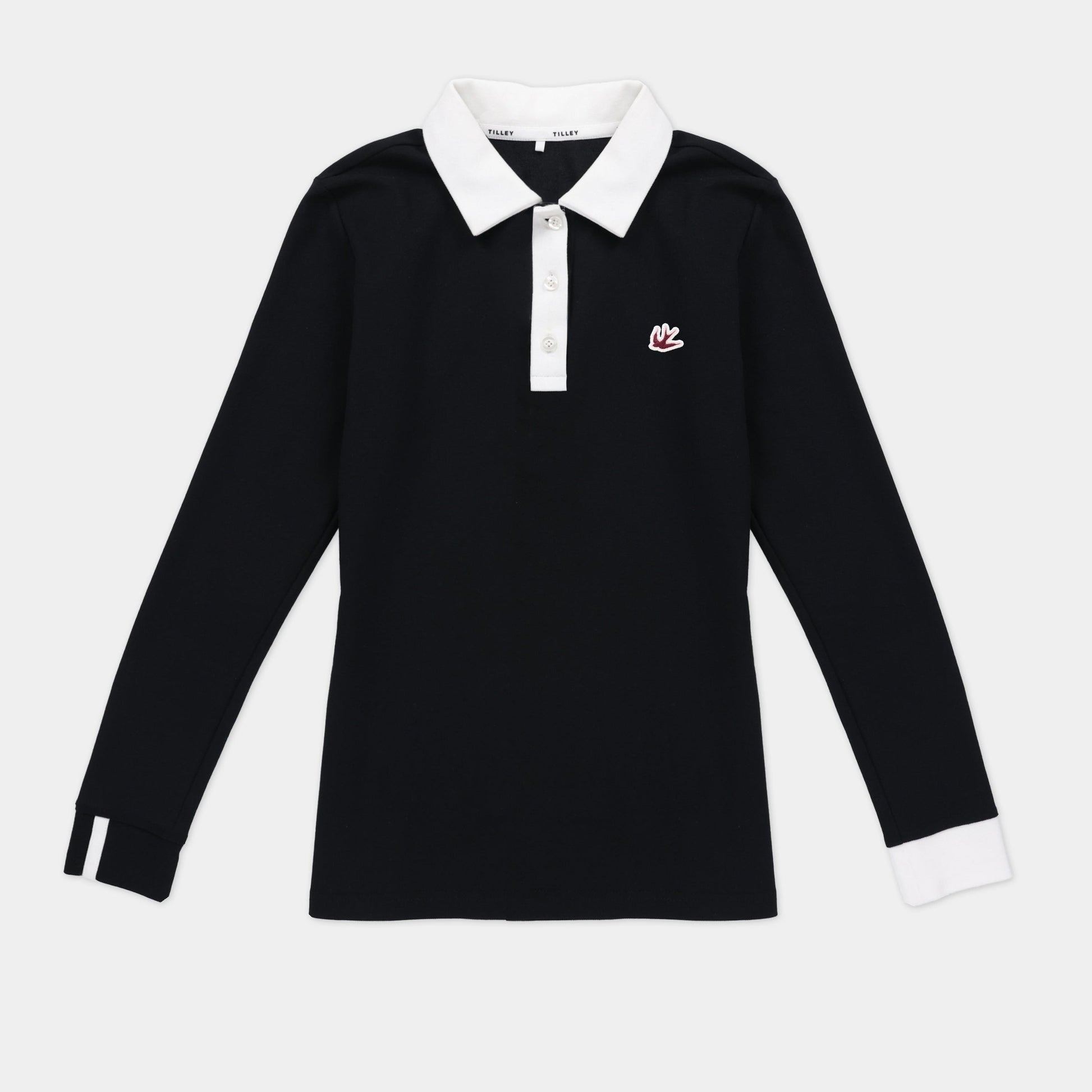 Tilley Preppy Pique Long Sleeve Stripe Placket Polo