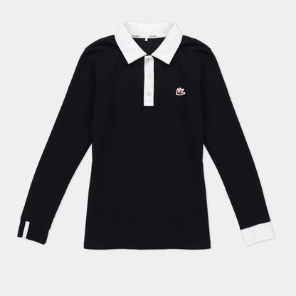 Tilley Preppy Pique Long Sleeve Stripe Placket Polo