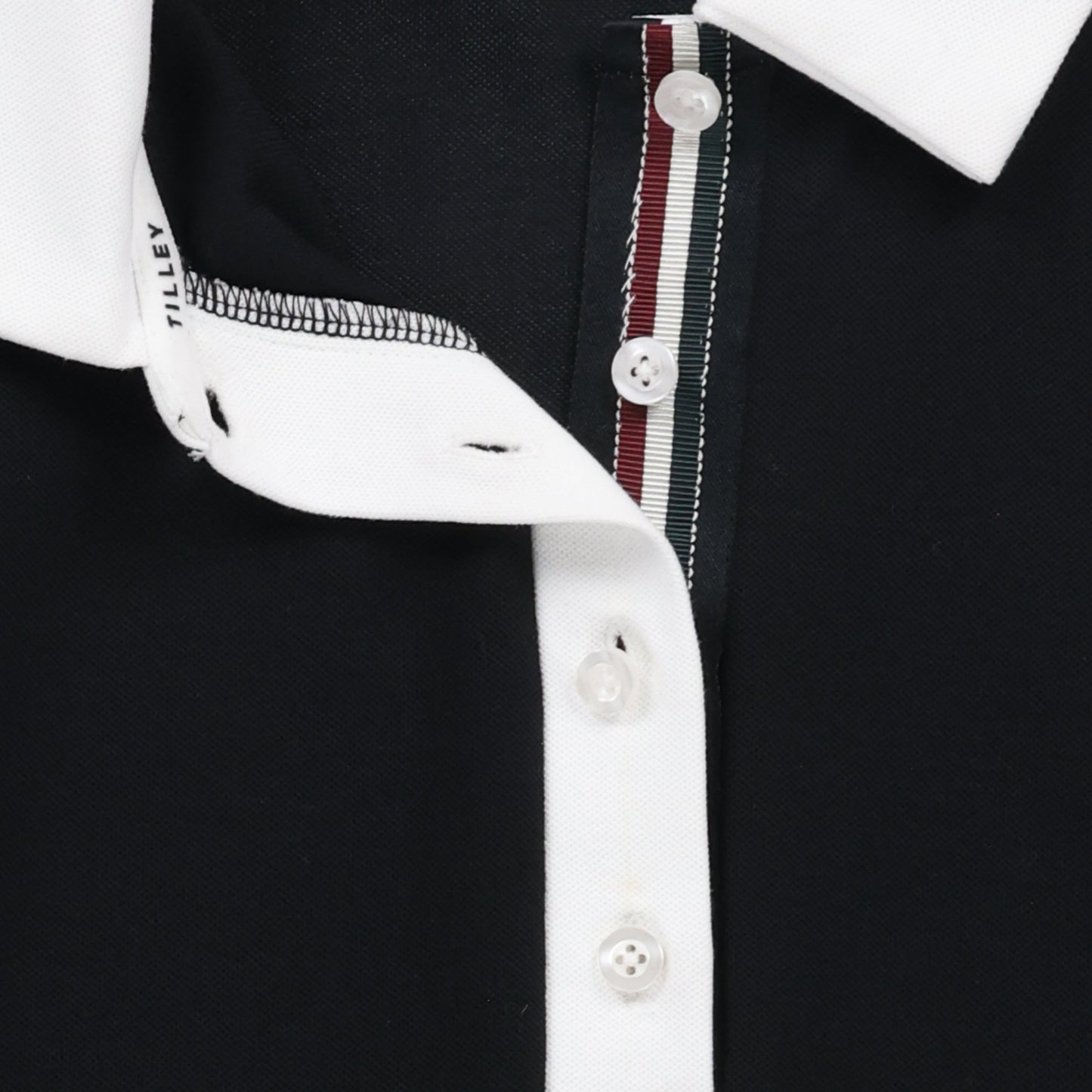 Tilley Preppy Pique Long Sleeve Stripe Placket Polo