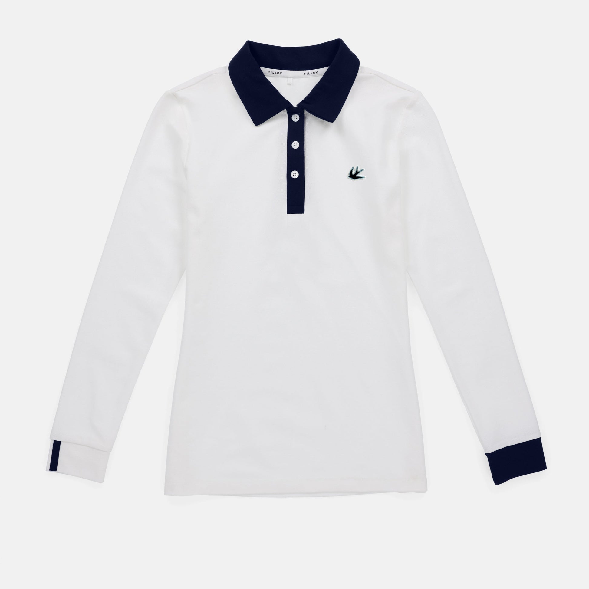 Tilley Preppy Pique Long Sleeve Stripe Placket Polo