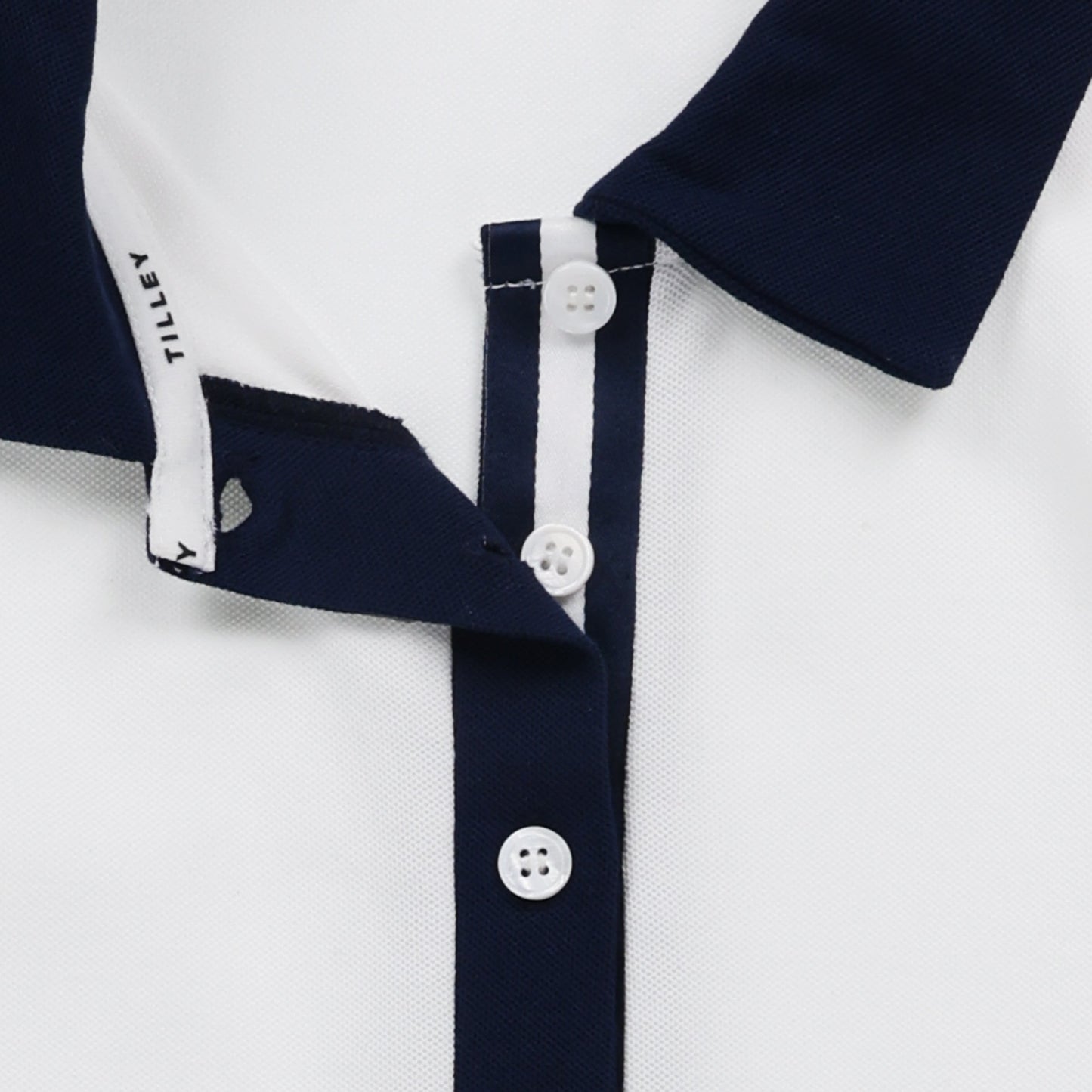 Tilley Preppy Pique Long Sleeve Stripe Placket Polo