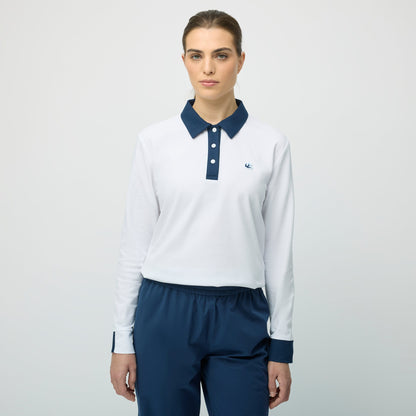 Tilley Preppy Pique Long Sleeve Stripe Placket Polo
