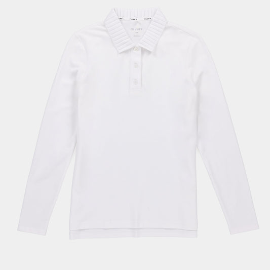 Tilley Long Sleeve Pleated Collar Polo