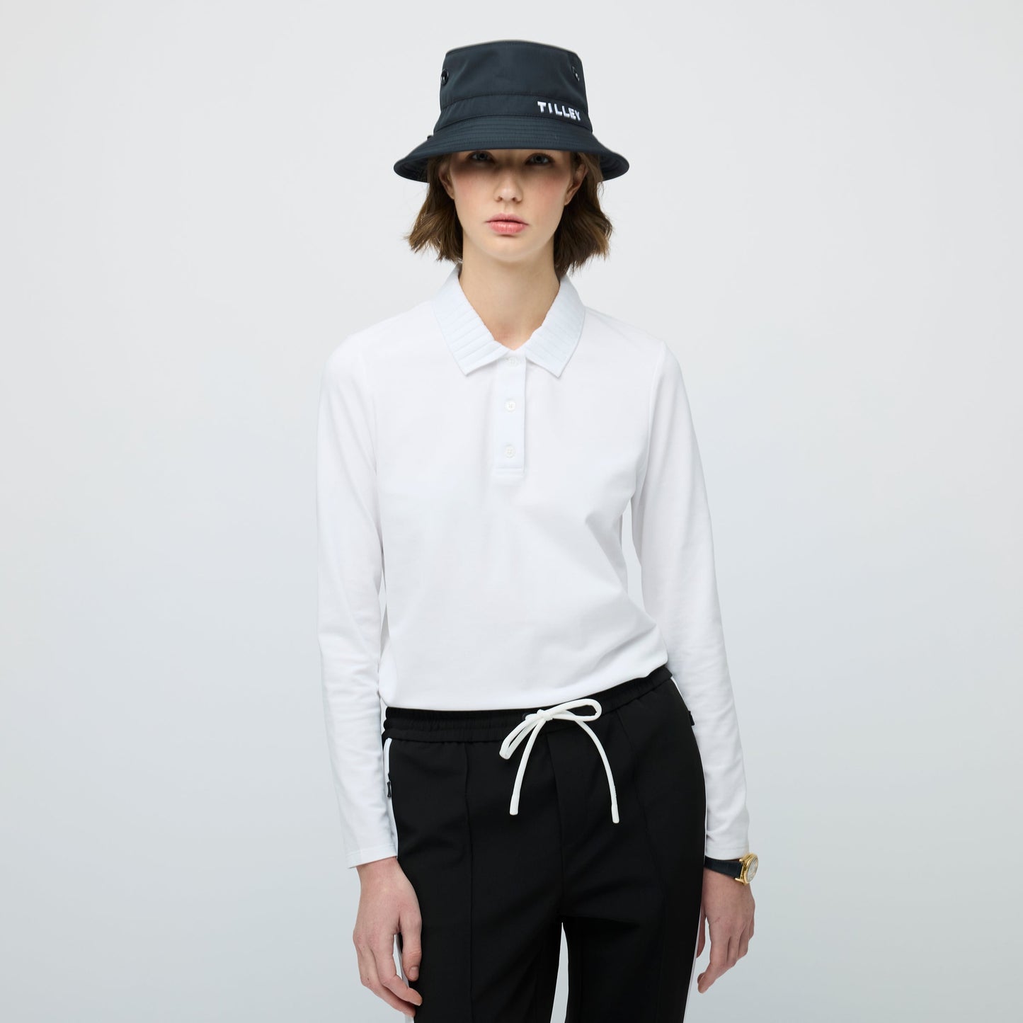 Tilley Long Sleeve Pleated Collar Polo