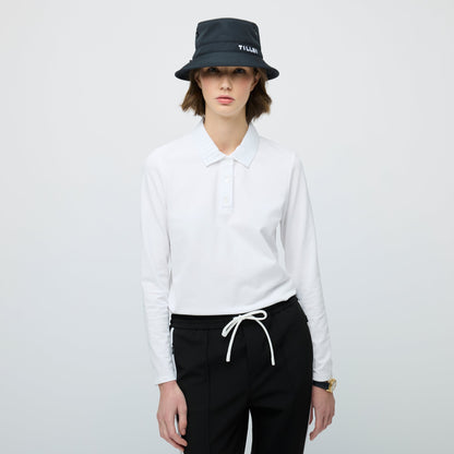 Tilley Long Sleeve Pleated Collar Polo