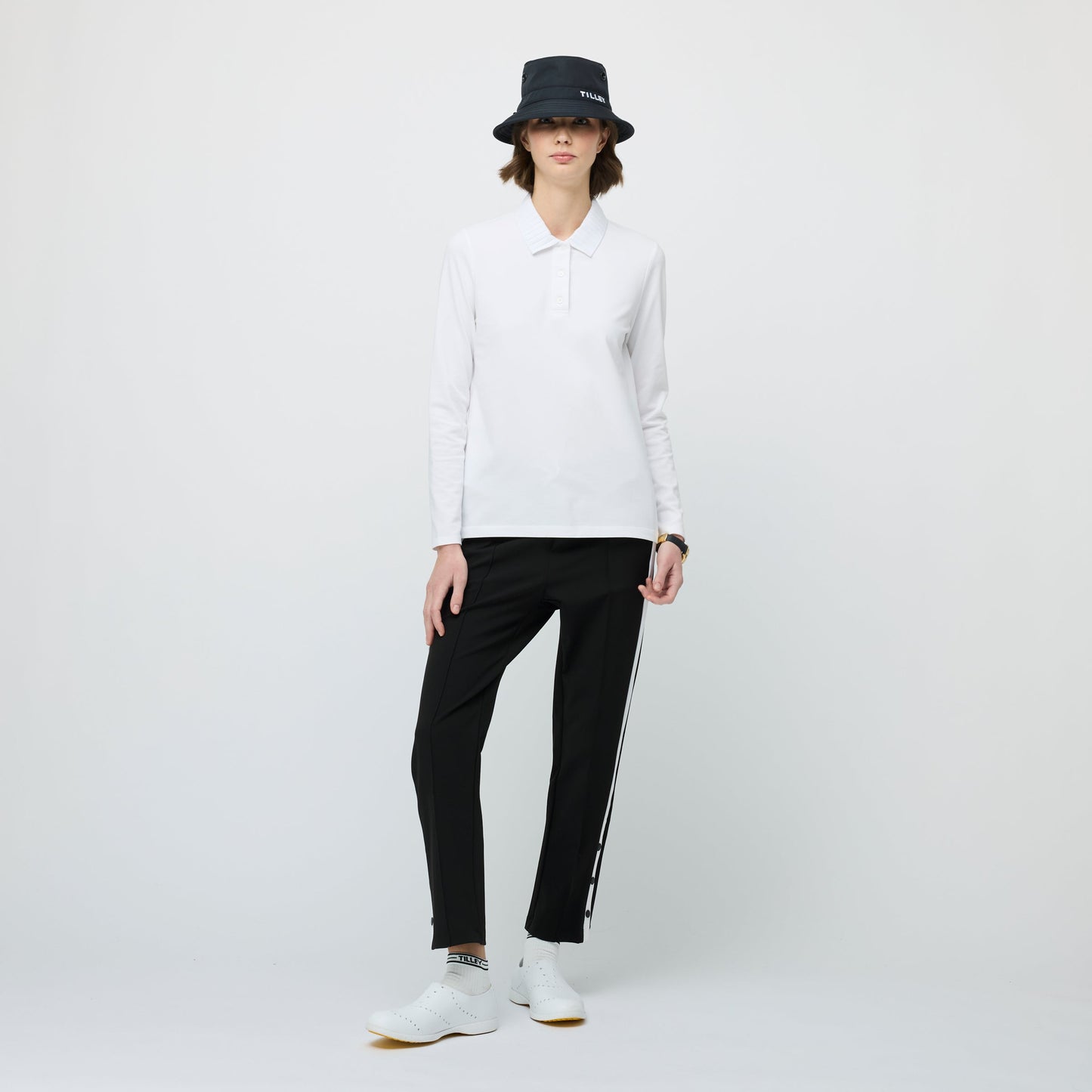 Tilley Long Sleeve Pleated Collar Polo