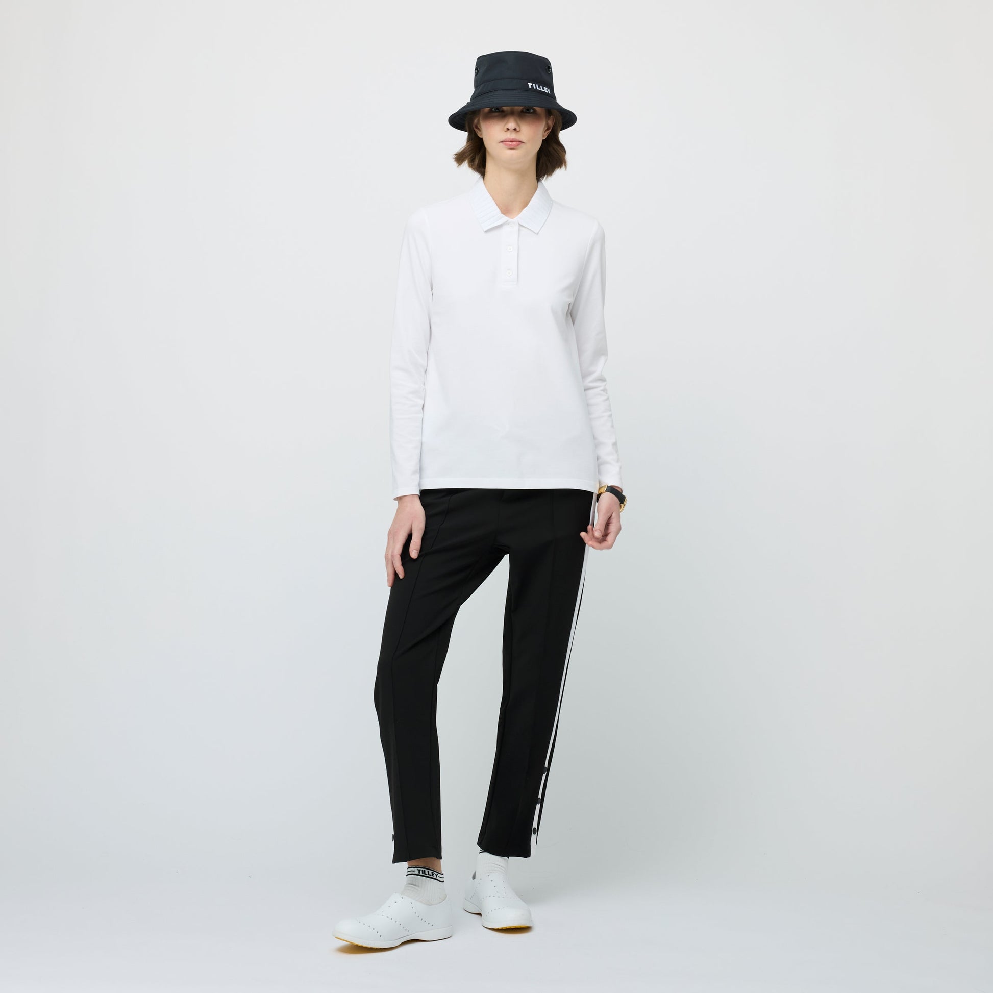 Tilley Long Sleeve Pleated Collar Polo