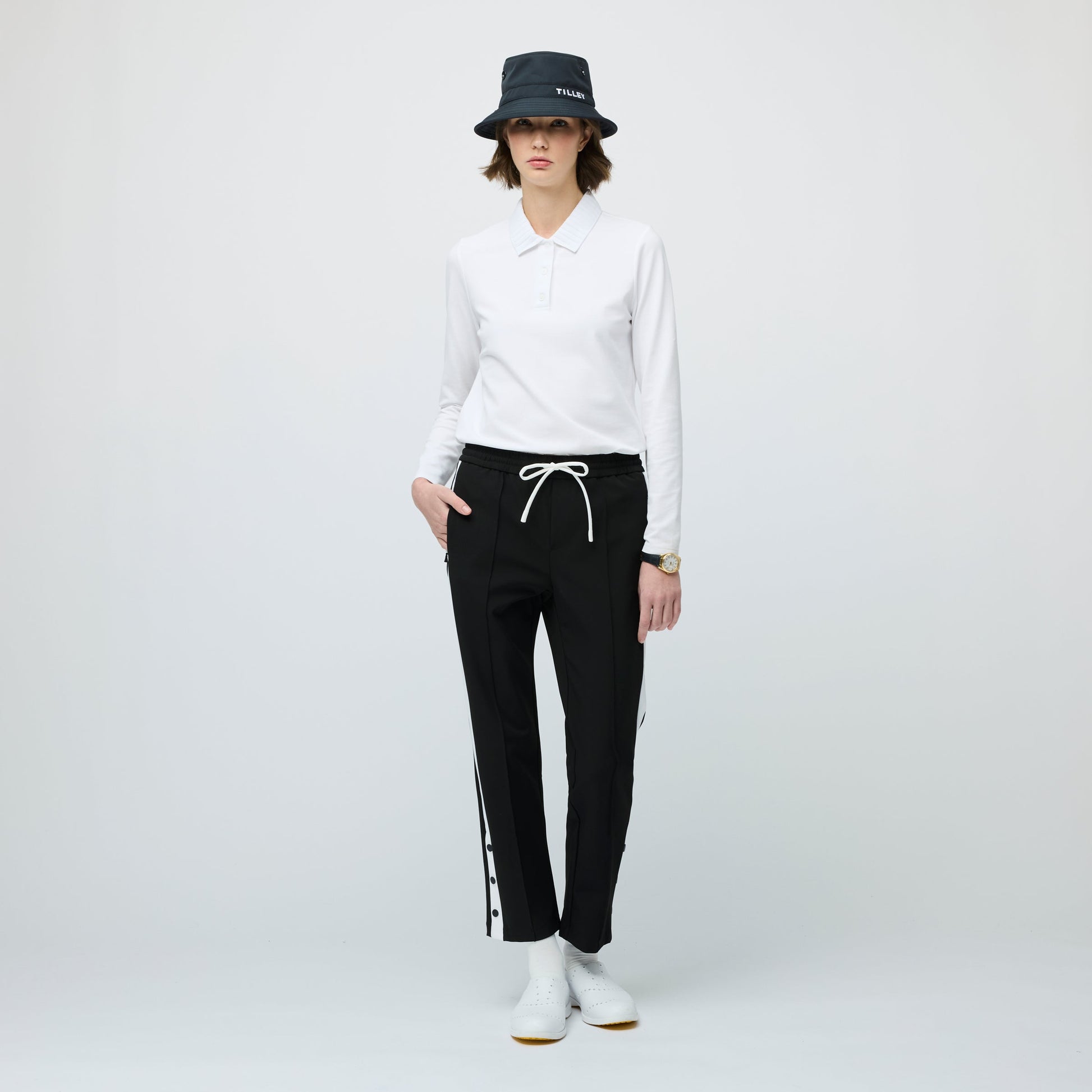 Tilley Long Sleeve Pleated Collar Polo